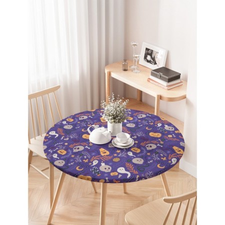 Tables on the table "Samain", round, oxford, elastic band, size 120x120 cm, diameter 75-100 cm-2