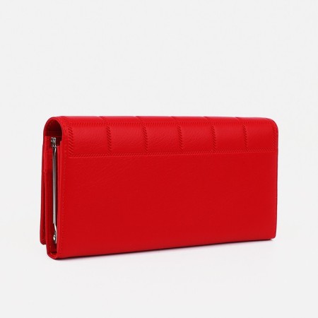 Women's wallet on magnets, red color-1