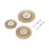 A set of metal brushes for the tundra drill, flat 50-63-75 mm, 3 pcs. + 2 studs