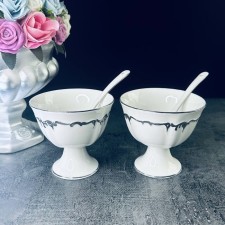 A set of Kreams Lenardi Argento, with spoons, d = 9 cm, 2 pcs