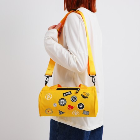 Youth bag with zipper, yellow color-2