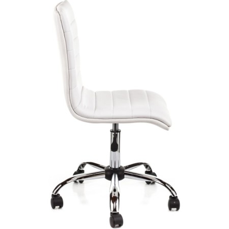 Computer chair MIDL eco -leather/metal, white/chrome 40x44x90 cm-2