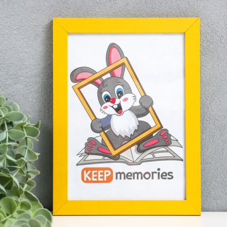Photo frame MDF 15x21 cm, No. 6 yellow (plastic screen)-1