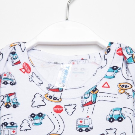 Sweater for a boy, white/transport, height 80-86-1