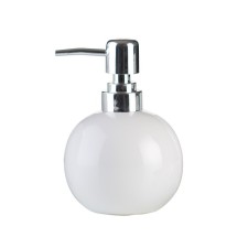 Axentia Leander dispenser for liquid soap from white ceramics Ø 10x13.5 cm, 250 ml