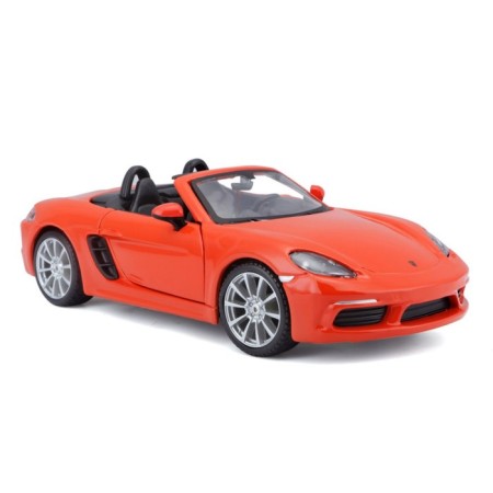 BBURAGO Porsche 718 BOXSTER, DIE-CAST, 1:24, Orange color, opening doors-1