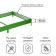 Glocked bed, 200 × 100 × 15 cm, bright green, Greengo