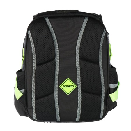 School backpack 40x33x15cm, ergonomic back, Across 410, gray/green-5