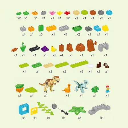 Designer "Dinosaur Park", 2 assembly options, 80 parts-2