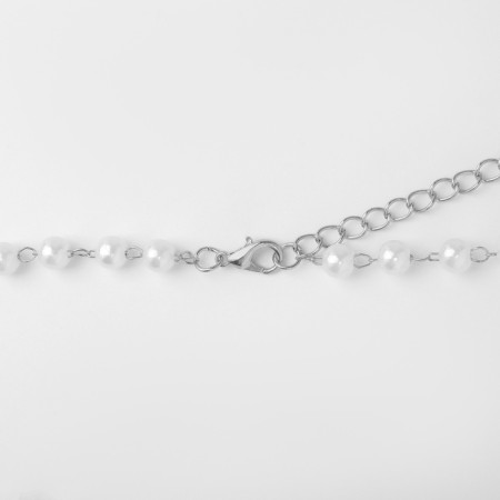 The necklace "Pearls" is an elegant cross, color silver, 40cm