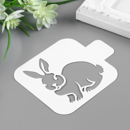 Plastic stencil "Rabbit" 9x9 cm-1