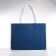 Beach bag without fastening, milk/blue color