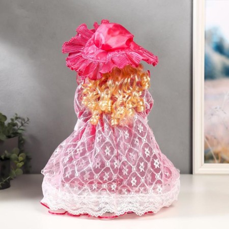 Doll Collectible Ceramics "Lady Victoria in a pink dress" 40 cm-3