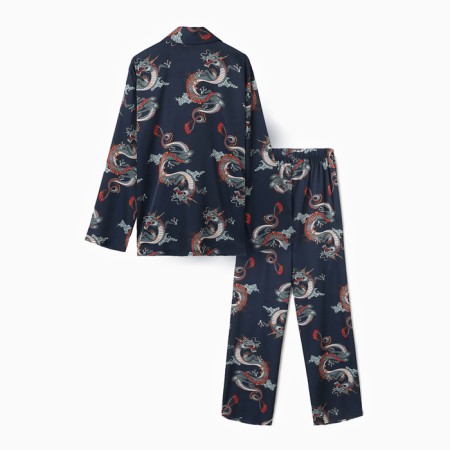 Female pajamas (shirt and trousers) KAFTAN "Dragon", size 52-54, blue-11