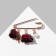 Pin "Flower" rose, 5.6 cm, burgundy-white color in gold