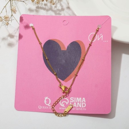 Pendant "Heart" lock, black and white color in gold, 40 cm-3