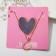 Pendant "Heart" lock, black and white color in gold, 40 cm