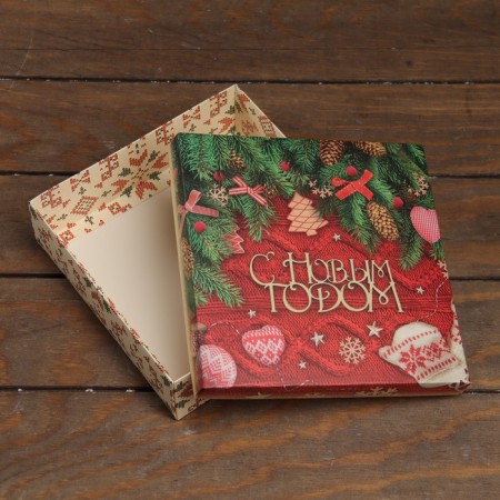 The box is folding, the cover is “Happy New Year” 20 x 20 x 6 cm-3