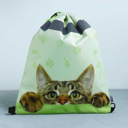 A bag for shoes with a reflective element "Funny kitten" 30 x 40 cm-9