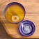 Flower pot with pallet No. 2 "Aleb" yellow-violet, 0.85 liters