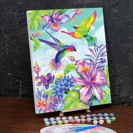 Picture on numbers on canvas with the subframe of the "Tropics", 40 x 50 cm-1