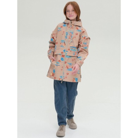 Vetrovka for girls, height 146 cm, sandy color-9