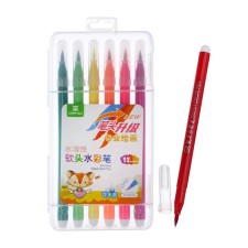 Flomasters 12 colors of brush in the blister Cyss -shaped tip