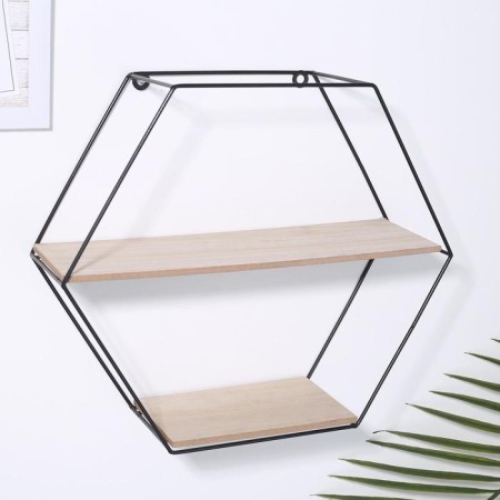 2-tier shelf of the loft, 37 × 11.5 × 32.5 cm, black color-1