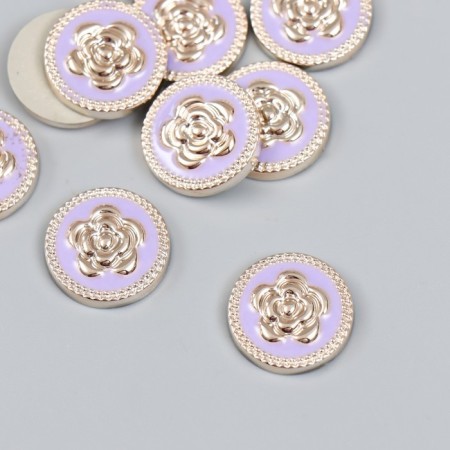 Decor for creativity Plastic "Rose in the Circle" lilac, gold 0.3x1.8x1.8 cm