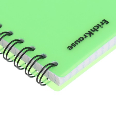 Notepad for spirals A6 80 sheets, cage, Erichkrause "Motion" Plastic Cover Silkography, Blok Offset Beliece 100%, Green-1