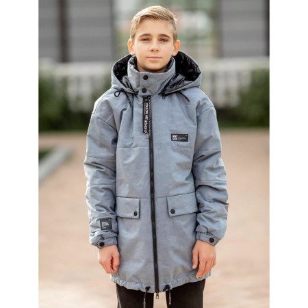 Park jacket for a boy, height 146 cm, color gray ash-2
