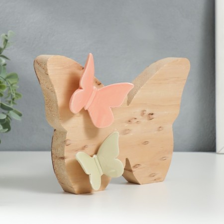 Souvenir Ceramics, wood "Butterfly with small butterflies" 15.9x5.3x21 cm-1