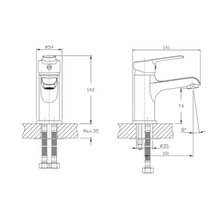Mixer for the sink Rush Victoria VI7135-11, single-leaf, chromium-1