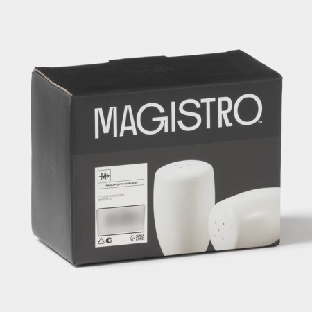 Set for spices Magistro OliveQueen, Solonka, Listen, Porcelain, White-7
