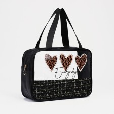 Cosmetic bag with lightning, black color