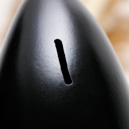 Piggy bank "Rocket" Black with a white marker, 21 cm-2