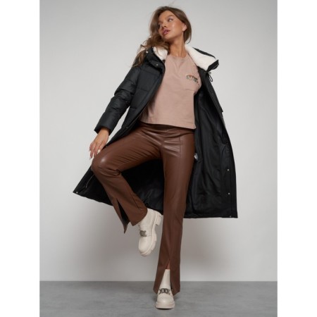 Coat insulated winter female, size 48, black color-20