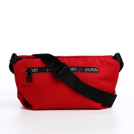 Youth bag with zipper, red color-5