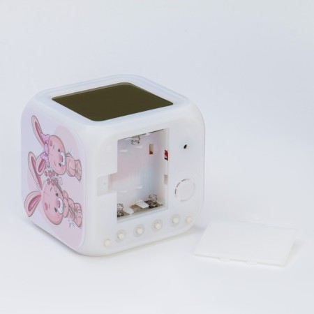 Clock - electronic children's “Bunny” an alarm clock, with backlight, 8 x 8 cm, aaa 7533414-2
