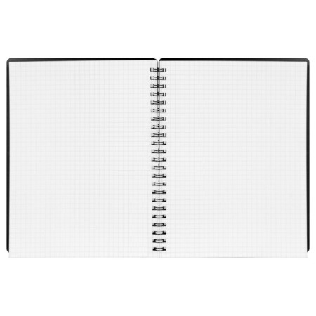 Notebook 60 sheets, in a cage, on a crest, basy, plastic cover, black-4