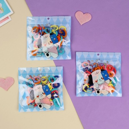 Hair gum "Good wishes" (set of 50 pcs) dog, 2 cm, mix-2