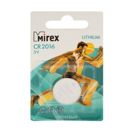 Battery lithium Mirex, CR2016-1BL, 3B, blister, 1 pc.