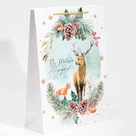 Laminated vertical packet “On the forest edge”, L 28 x 38 x 9 cm, New Year-2