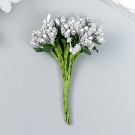 Flowers for decorating "inflorescence" silver 1 bouquet = 12 colors 8.5 cm