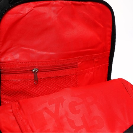 Youth backpack 39 x 26 x 19 cm, Grizzly, ergonomic back, laptop department, black/red-9