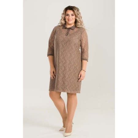Women's dress, size 52, brown color-1