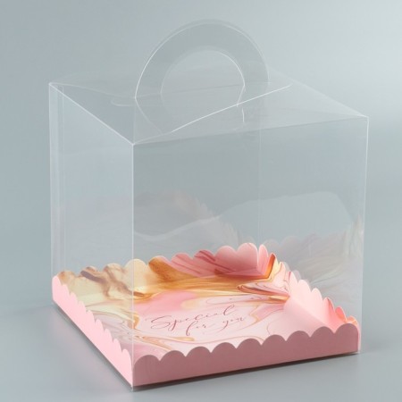 Confectionery box, chest, packaging, pink gamma, 20 x 20 x 20 cm-1