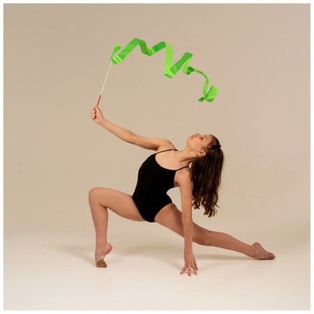 Ribbon for rhythmic gymnastics with a stick Grace dance, 4 m, green color-6