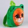 Baby backpack for a girl "cat", plush, green color