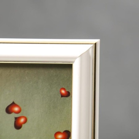 Photo frame 15x20 281g white with gold (plastic screen)-2